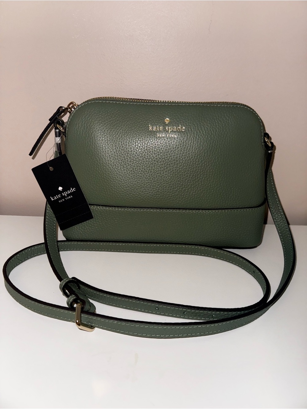 Kate Spade Hanna Genuine Pebbled Leather Romaine Southport Ave Crossbody Purse